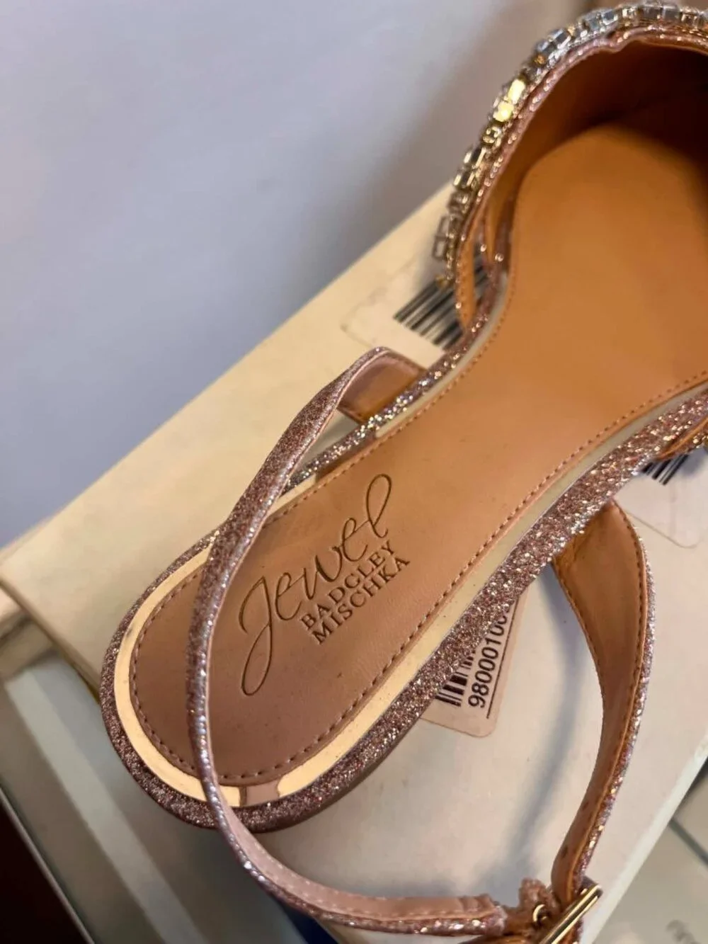 Jewel Badgley Mischka Women's Camden Rose Gold Pointed Flat Size 8 - P1